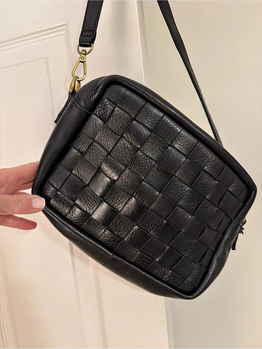 Madewell Handwoven Crossbody Black Bag